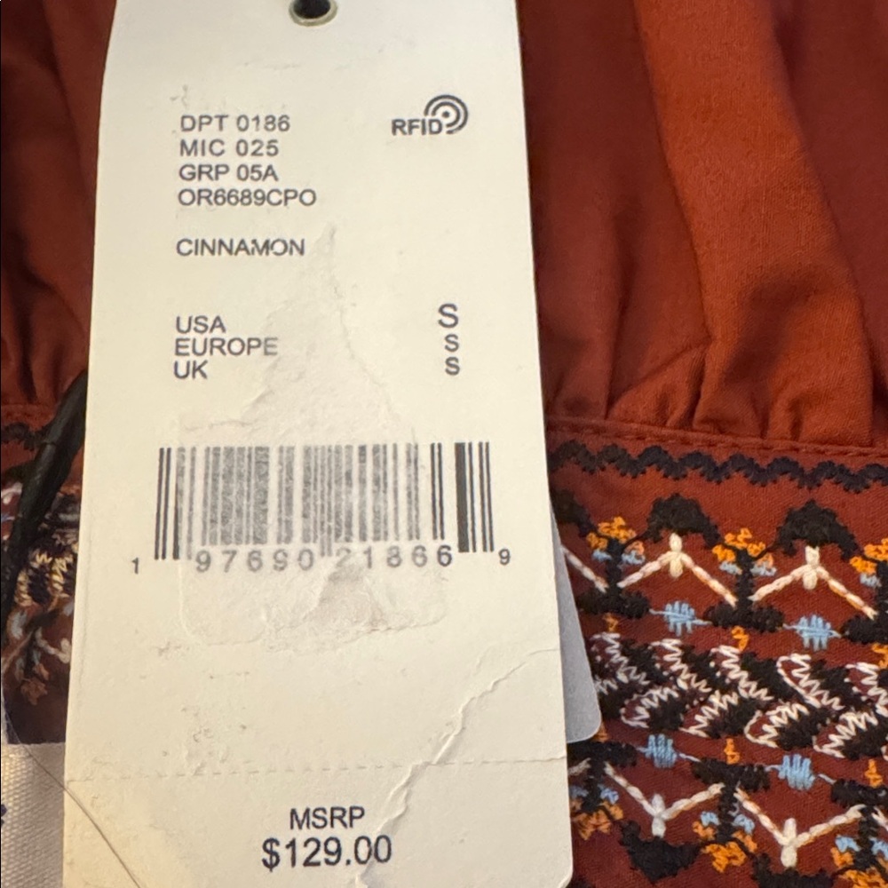 A Loves A Woven Embroidered Trim Tiered A-Line Maxi Skirt Size Small NWT $128 - Picture 6 of 7